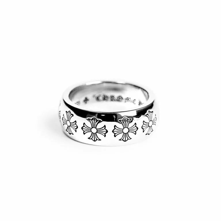 ETCHED PLUS BAND RING -2
