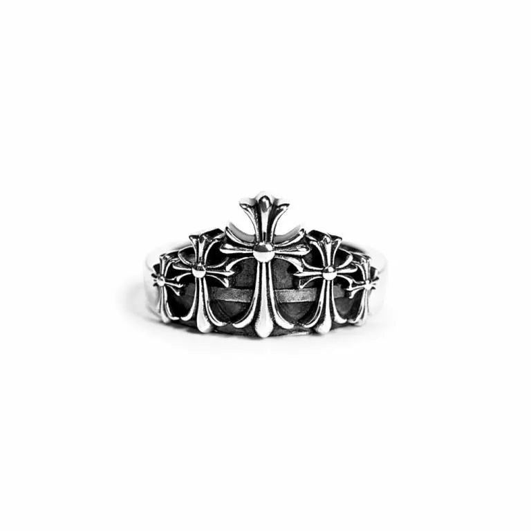 CHROME HEARTS CROSS CROWN RING -5