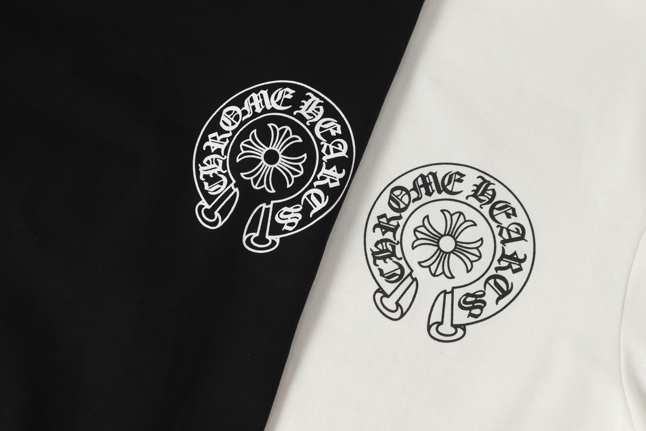 Chrome Hearts Logo Flag Long Sleeve Tee - Black White Gothic Street T-Shirt K2126